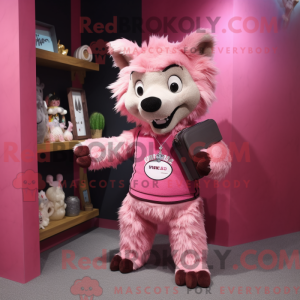 Rosa hyene-maskotkostyme...