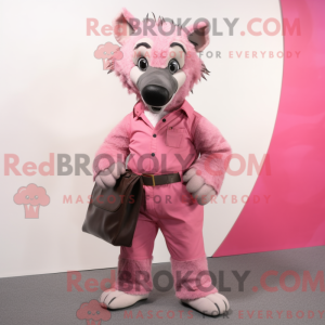 Rosa hyene-maskotkostyme...