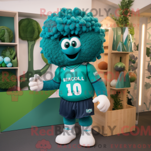 Teal Broccoli mascot...
