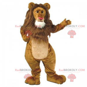 Leeuw mascotte met grote manen - Redbrokoly.com