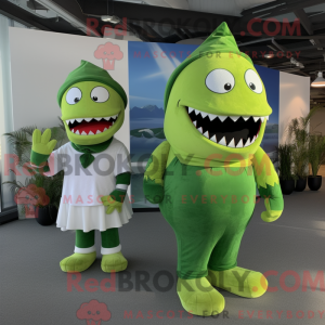 Limegrønn Megalodon máscara...