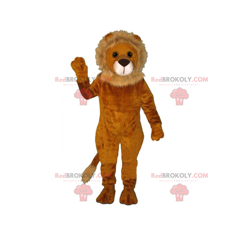Löwenmaskottchen mit kleiner beiger Mähne - Redbrokoly.com Löwenmaskottchen mit kleiner beiger Mähne - Redbrokoly.com