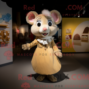Tan Dormouse maskot drakt...