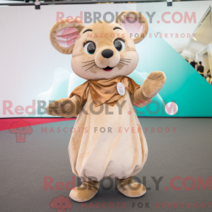 Tan Dormouse maskot drakt...