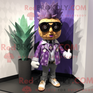 Lavendel aas maskot kostume...