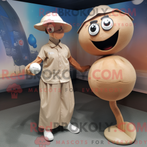 Tan Petanque Ball maskot...