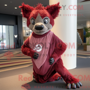 Maroon hyæne maskot kostume...