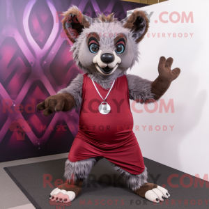 Maroon hyæne maskot kostume...