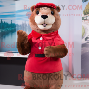 Red Otter-maskotdraktfigur...