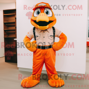 Orange Eagle maskot kostume...