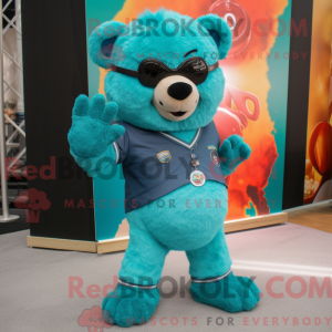 Turquoise Bear mascot...
