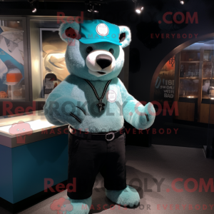 Turquoise Bear mascot...
