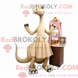 Beige Brachiosaurus mascot...