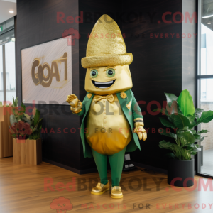 Gold Spinach mascot costume...