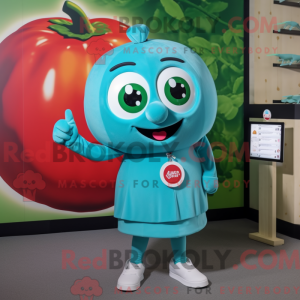 Teal Tomato-mascottekostuum...