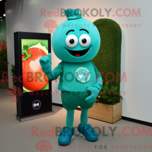Teal Tomato-mascottekostuum...