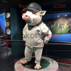 Silver Sow mascot costume...