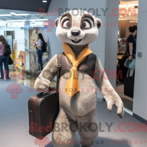 Grå Meerkat maskot kostume...