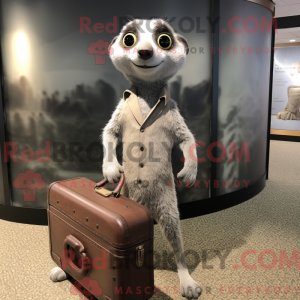 Gray Meerkat mascot costume...