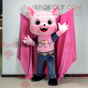 Pink Bat mascot costume...