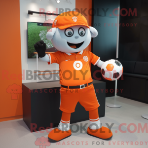Postava maskota oranžového...