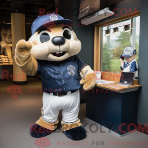 Navy Beaver maskot kostume...