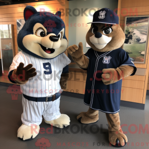 Navy Beaver maskot kostume...