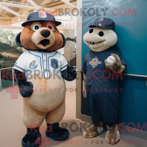 Navy Beaver-mascottekostuum...