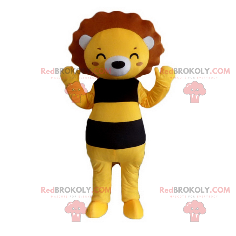 Leão mascote sorridente - Redbrokoly.com