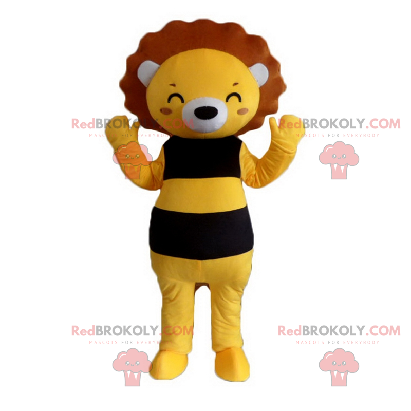 Mascotte de lion souriant - Redbrokoly.com