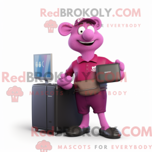 Magenta TV-maskotdraktfigur...