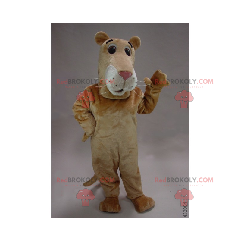 Mascote de leoa com nariz comprido - Redbrokoly.com