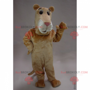 Mascote de leoa com nariz comprido - Redbrokoly.com