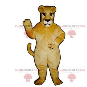 Lioness maskot med brun snute - Redbrokoly.com