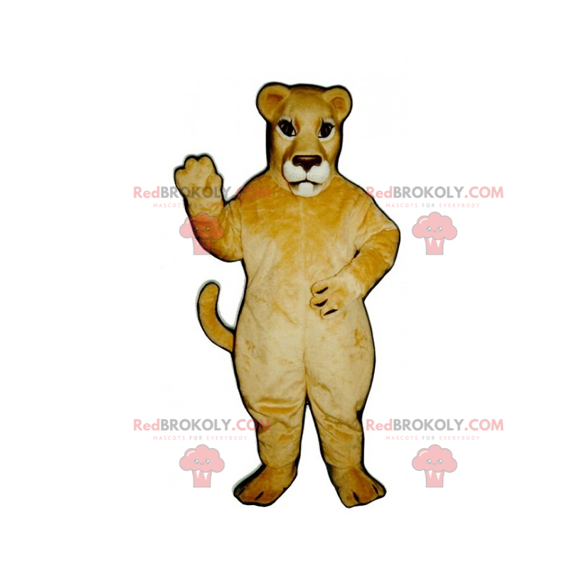 Mascote de leoa com focinho marrom - Redbrokoly.com