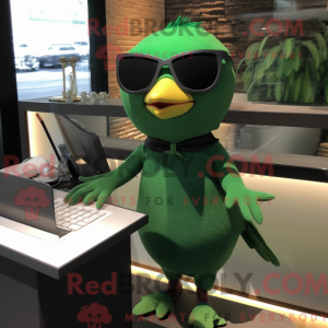 Groen Merel mascottekostuum...