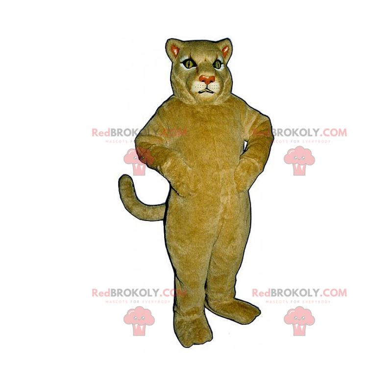 Beige lejoninna maskot - Redbrokoly.com