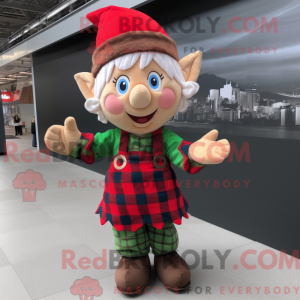 Elf-mascottekostuum gekleed...