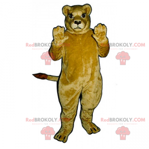 Mascot beige leeuwin met grote ogen - Redbrokoly.com