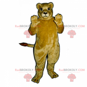 Mascot beige lioness with big eyes - Redbrokoly.com