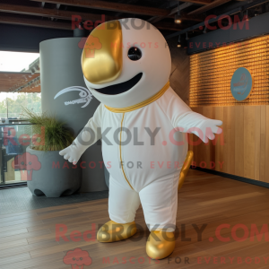 Guld Beluga Whale maskot...