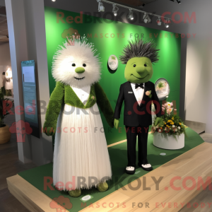 Grøn Porcupine maskot...