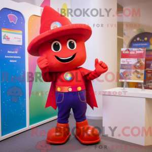Red Rainbow maskot kostume...