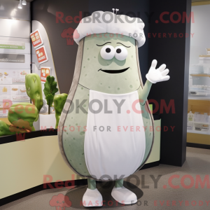 Grå agurk maskot kostume...