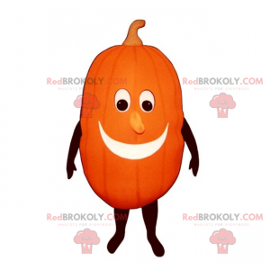 Mascotte de longue citrouille avec sourire - Redbrokoly.com