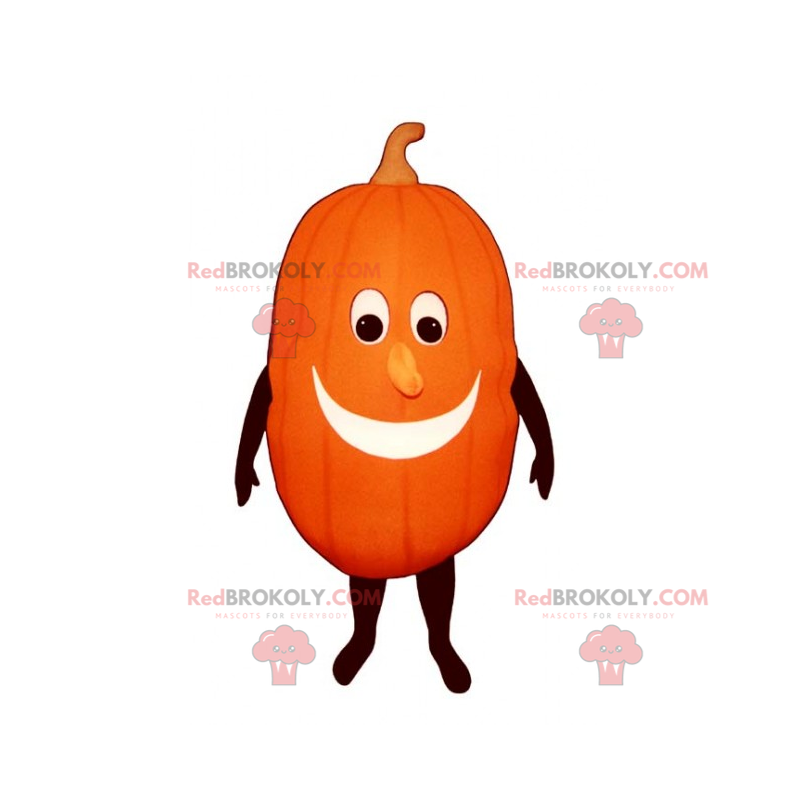 Long pumpkin mascot with smile - Redbrokoly.com