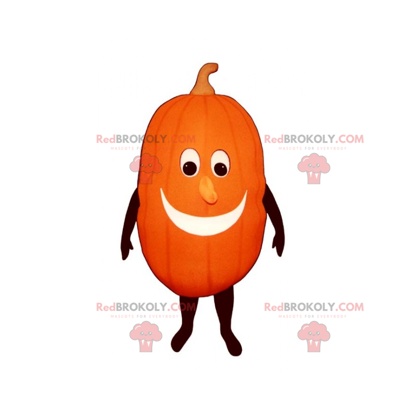 Mascotte de longue citrouille avec sourire - Redbrokoly.com