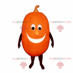 Long pumpkin mascot with smile - Redbrokoly.com