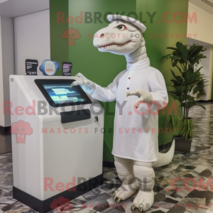 Hvid Iguanodon maskot...