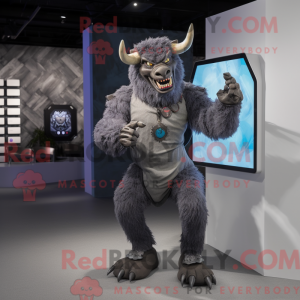 Gray Minotaur mascot...